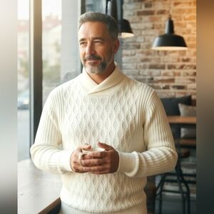 Men's White/light Grey Sweater